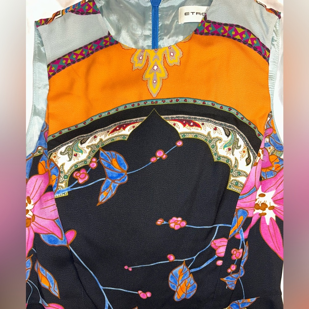 Etro Multicolor Floral Mini Dress - Picture 7 of 9